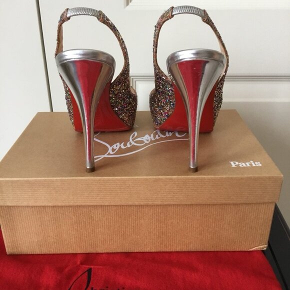Christian Louboutin Sexy Glitter slingback Heels - Picture 5 of 12